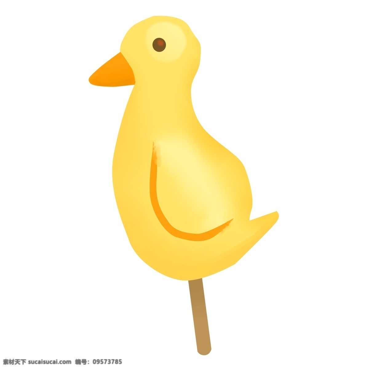 鸭子 冰淇淋 插画 可爱 黄色 动物