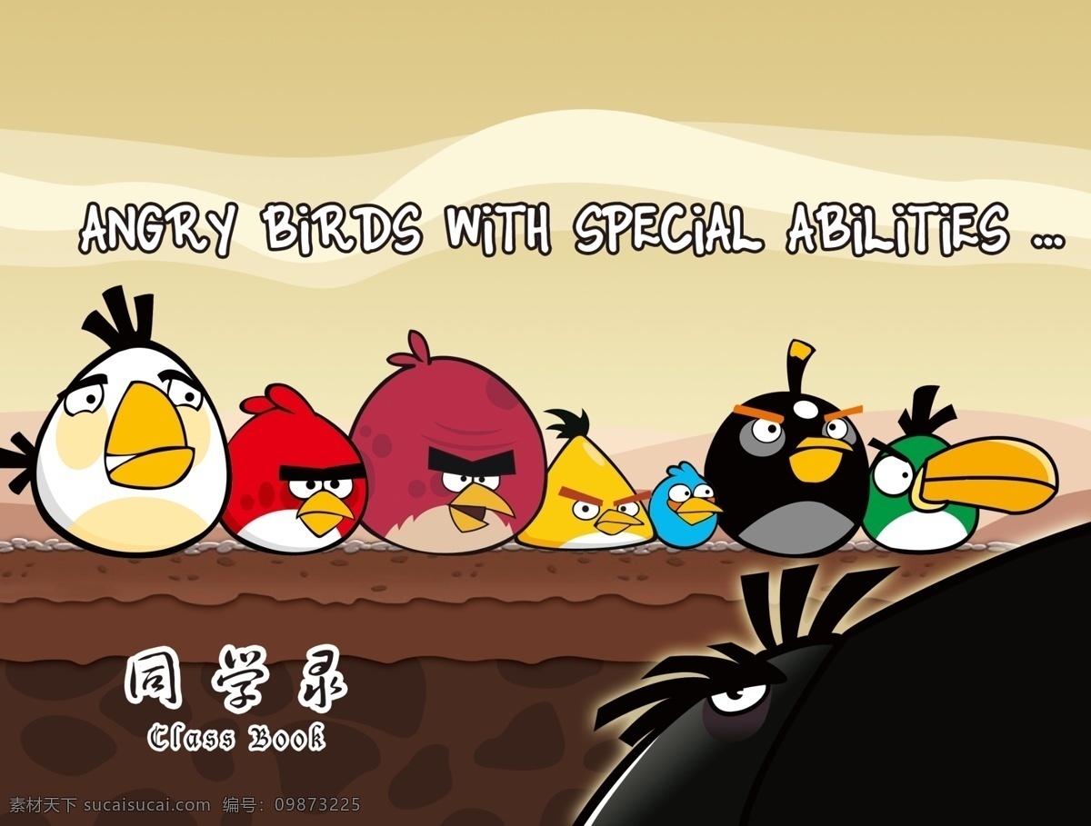 本本 本子 动画 愤怒的小鸟 封面 广告设计模板 画册设计 卡通 angrybirds 游戏 漫画 小鸟 同学录 源文件 其他画册封面