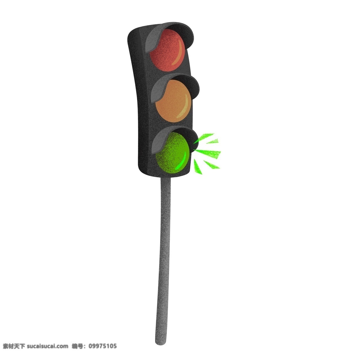卡通 手绘 交通 红绿灯 元素 插画 创意 交通灯 安全出行 红路灯 交通元素