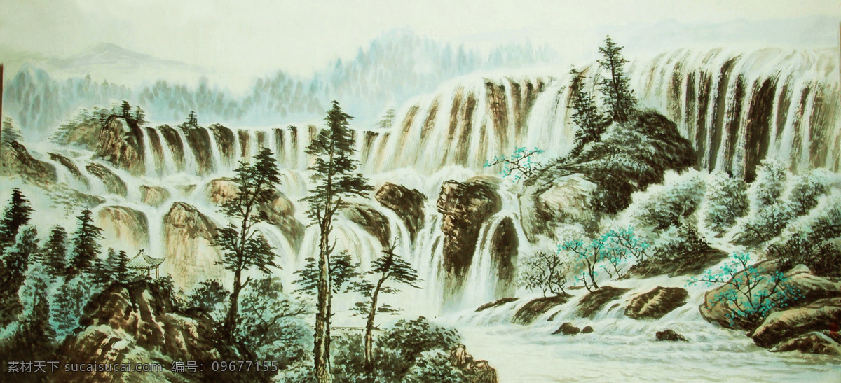 背景 背景设计 壁画 大好河山 风景画 绘画书法 山水 山水画 设计素材 模板下载 字体设计 祖国 远景 优美景色 中堂壁画 油画 文化艺术 家居装饰素材 山水风景画