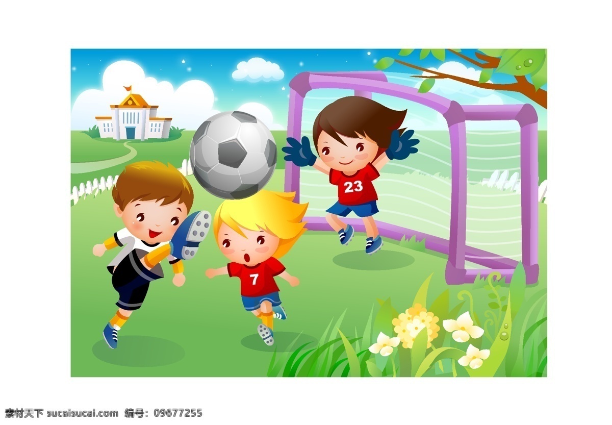 孩子 玩 足球 运动 矢量 幸福 矢量图 其他矢量图