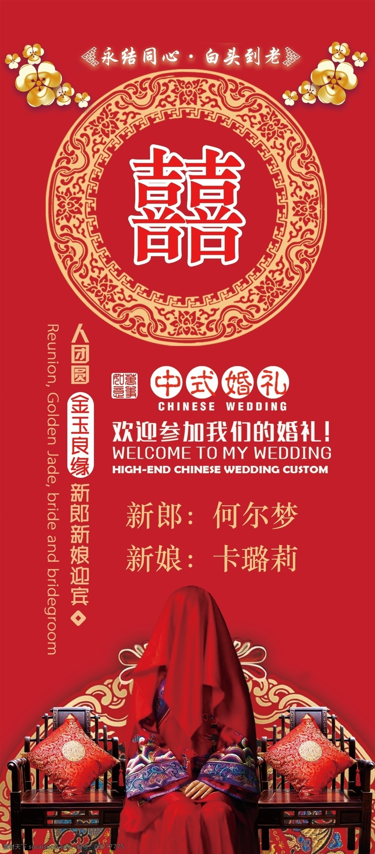 中式 婚礼 展架 分层 中式婚礼展架 中式婚礼 婚礼展架 喜庆展架 传统婚礼 婚庆展架 喜结良缘 百年好合