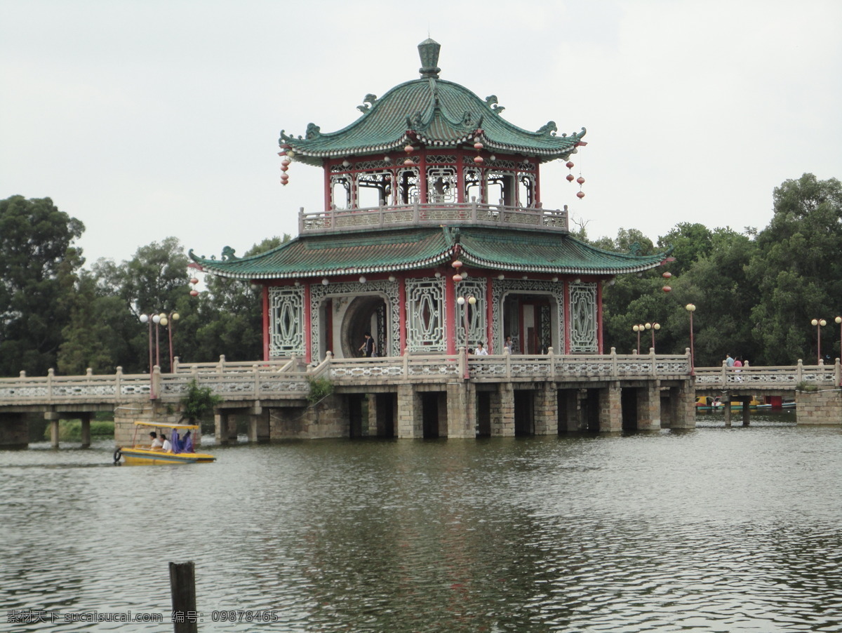 揭阳榕江西湖 揭阳 榕江 西湖 建筑 绿树 水波 建筑摄影 建筑园林