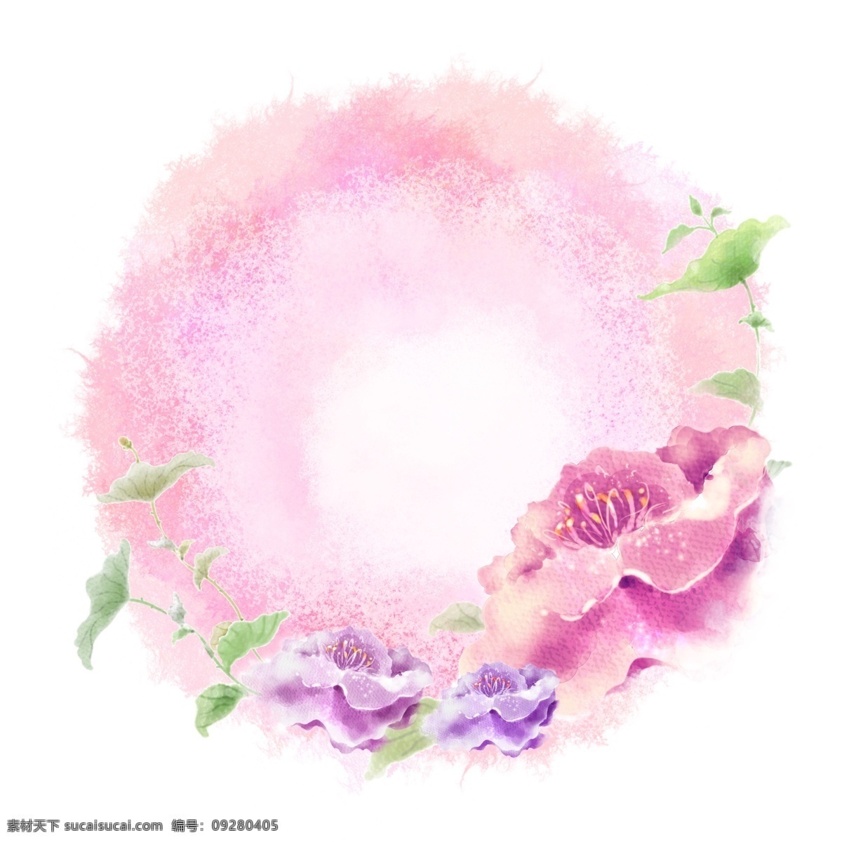 水彩 清新 花卉 花卉素材 psd源文件