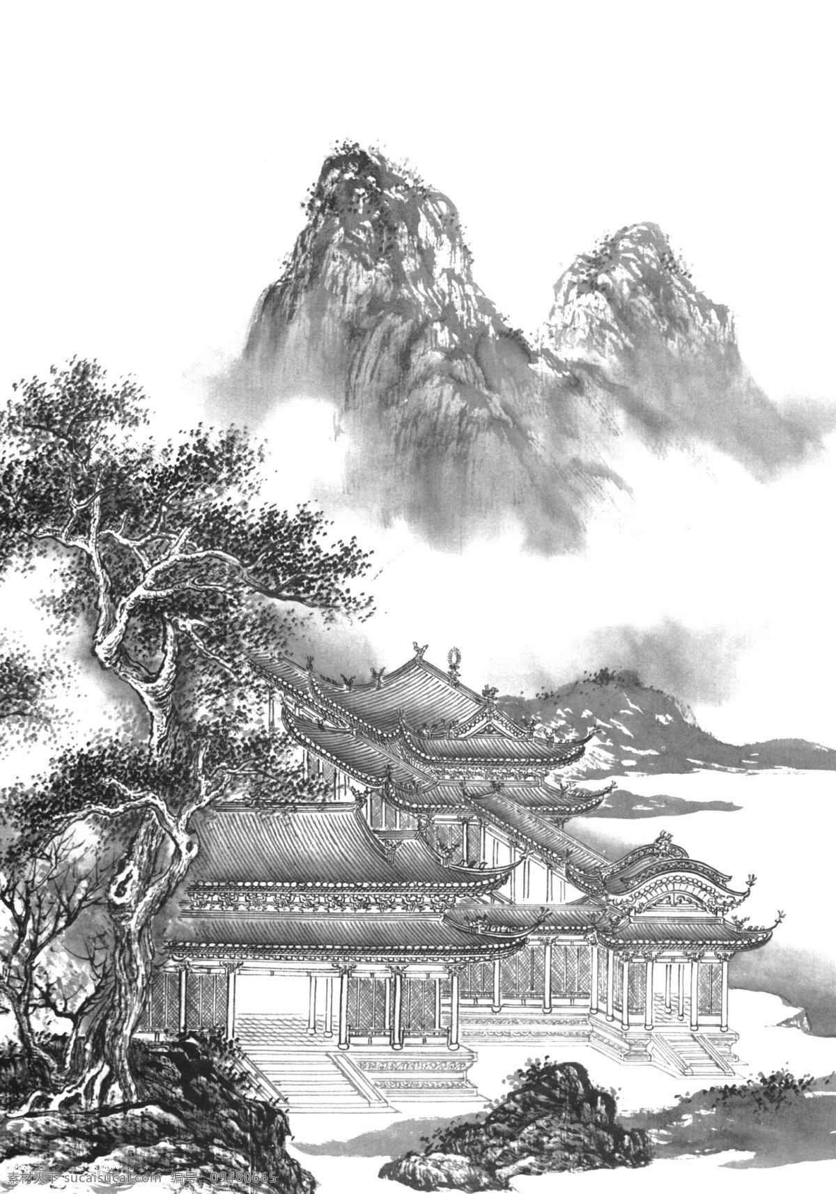 山水画谱 楼阁篇 工笔画线描 水水篇 风景篇 近代绘画 现代会画 王永刚 国画艺术 名画 水墨山水画 国画 文化艺术 绘画书法 设计图库