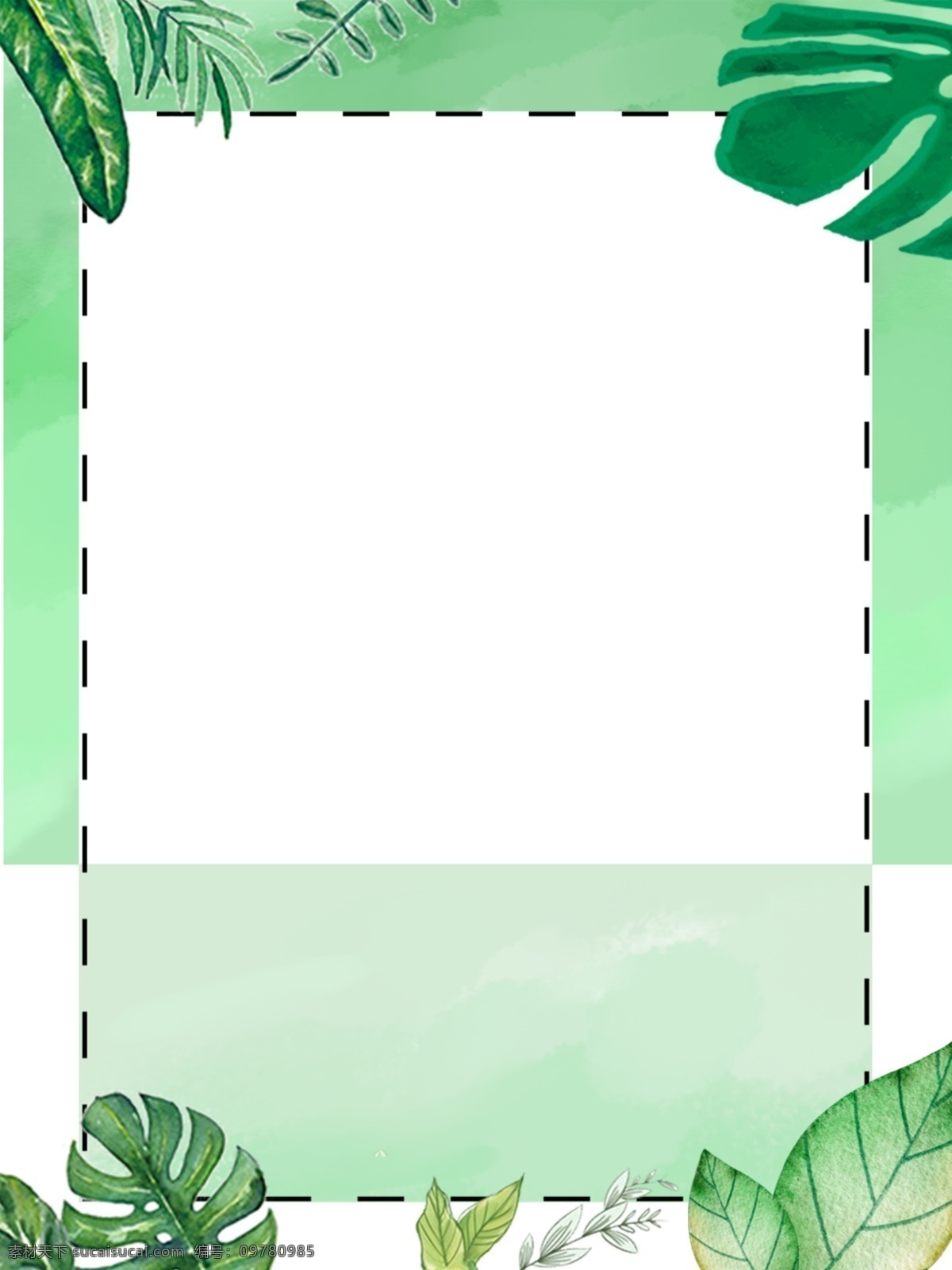 绿植 边框 简约 质感 背景 绿植边框 边框背景 植物背景 简约背景 植物花卉