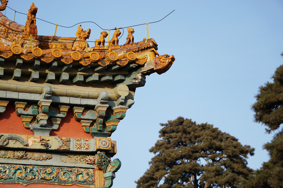 古建筑 屋檐 琉璃瓦 天空 树 建筑园林 建筑摄影