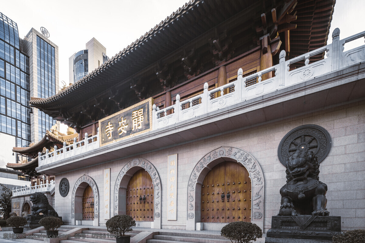 上海静安寺 静安寺 寺庙 景点 旅游 名胜古迹 中式建筑 古建筑 自然景观 建筑景观