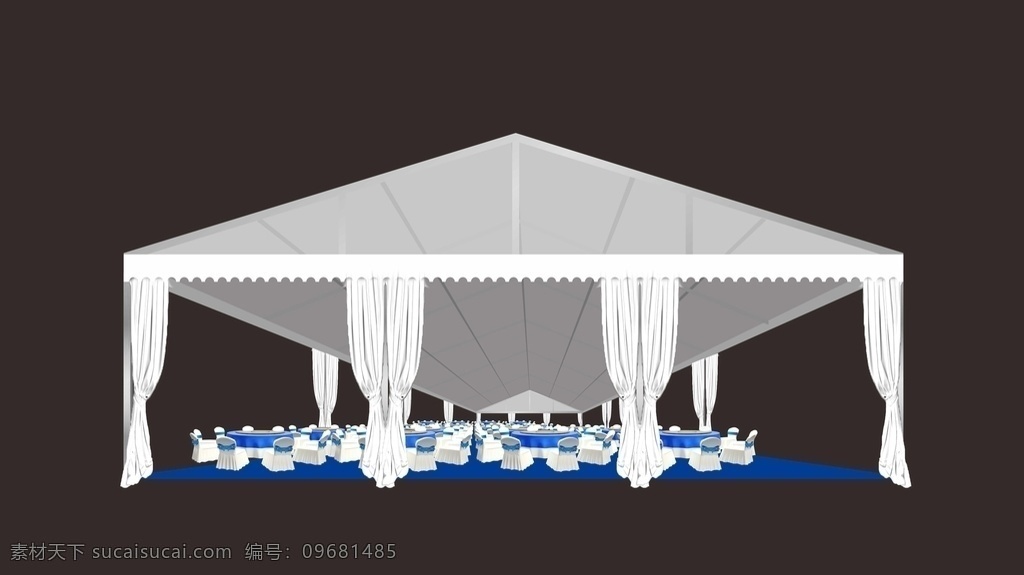 欧式帐篷 纱幔 地毯 活动 圆桌 蓝色地毯 蓝色蝴蝶结 户外活动 帐篷素材 椅子地毯 透明帐篷 活动帐篷