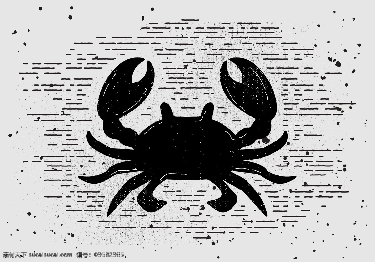 扁平化 手绘 螃蟹 剪影 矢量素材 手绘插画 手绘螃蟹 螃蟹剪影 扁平化螃蟹