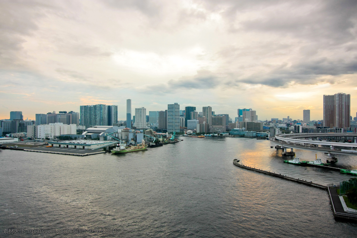 海景 城市 俯视 全景 海滨 自然景观 建筑景观