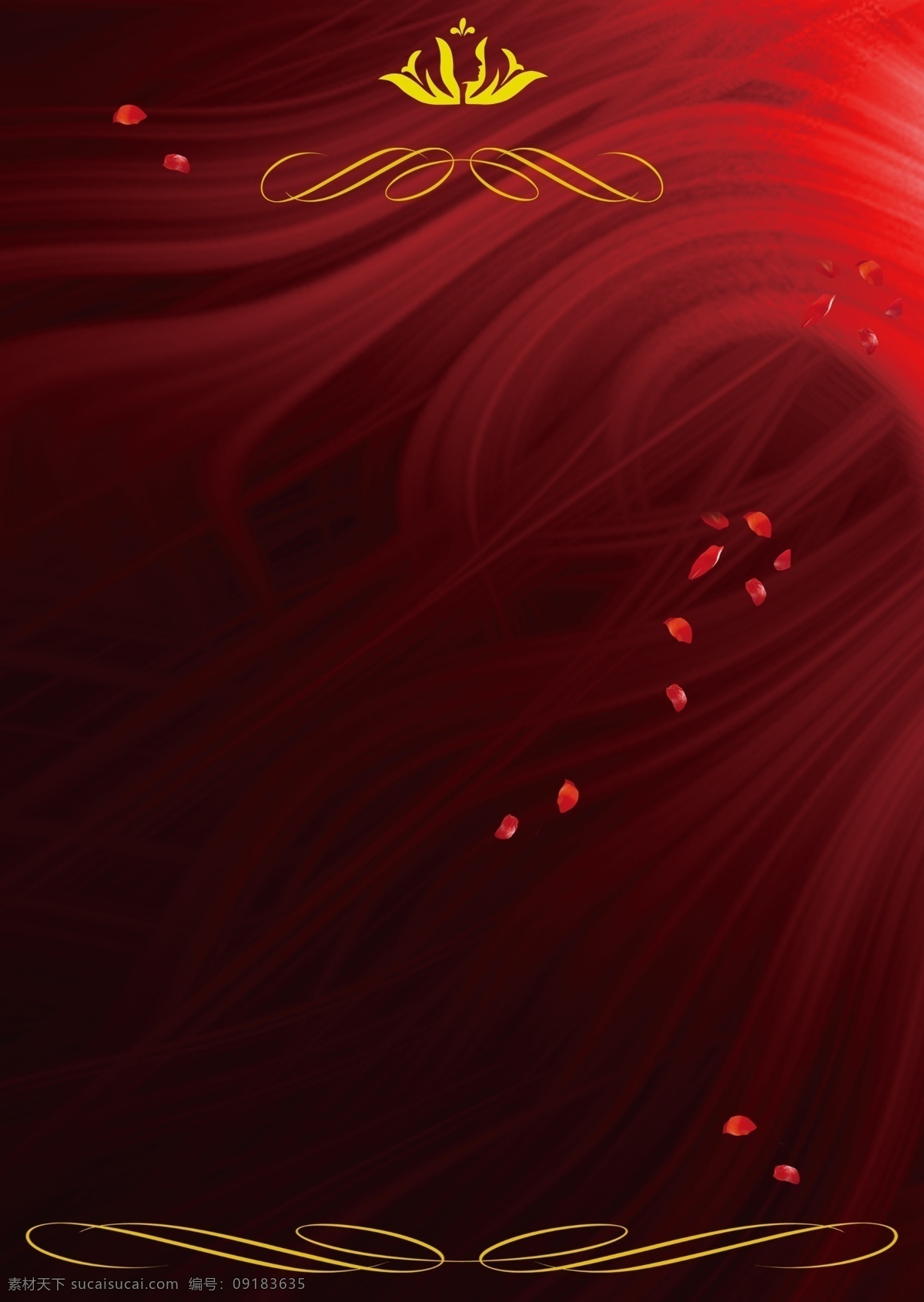 足疗背景图 红色背景 创意设计 花瓣背景 皇冠 宣传彩页