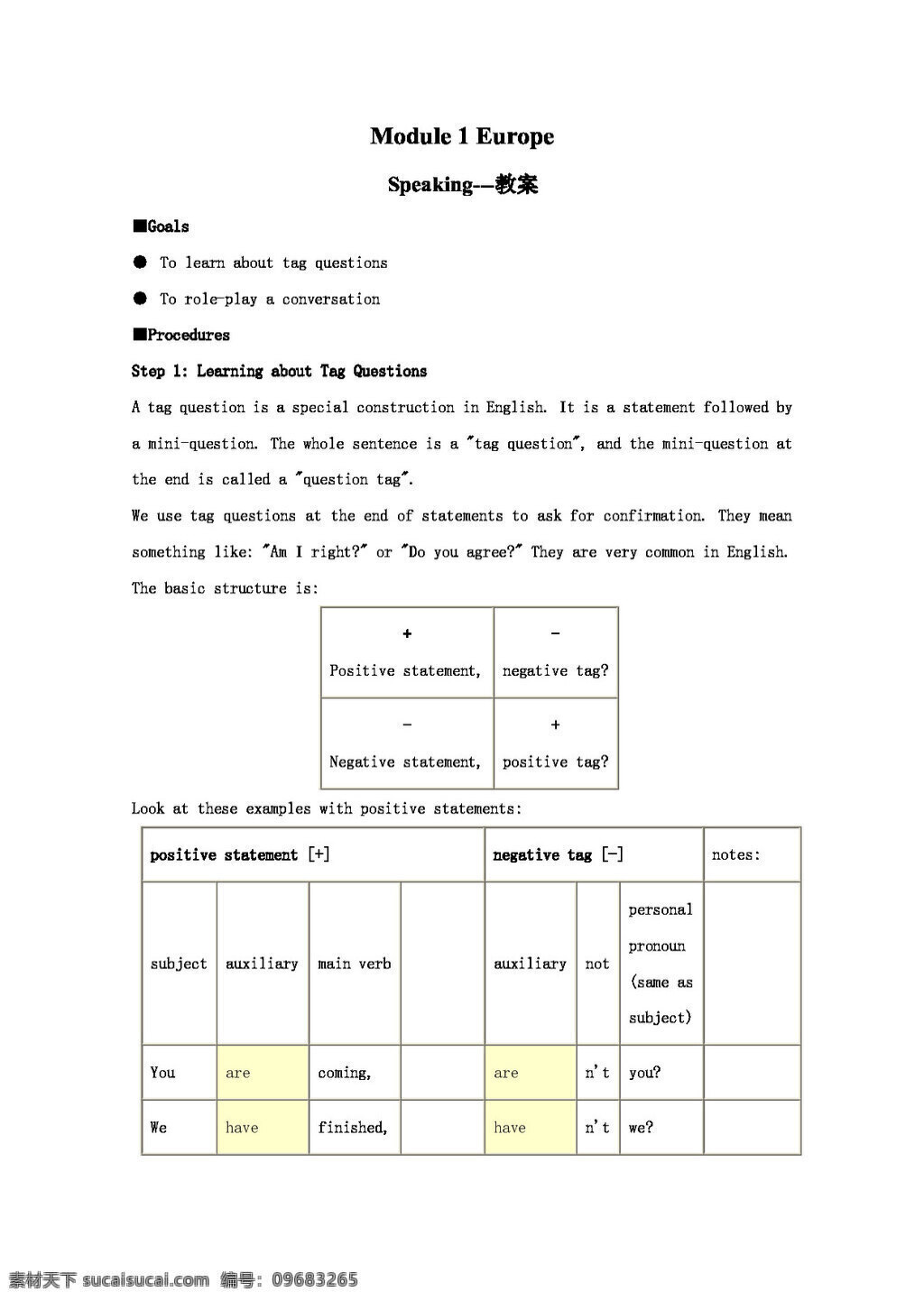 英语 外 研 版 module europe 教案 speaking 必修3 外研版