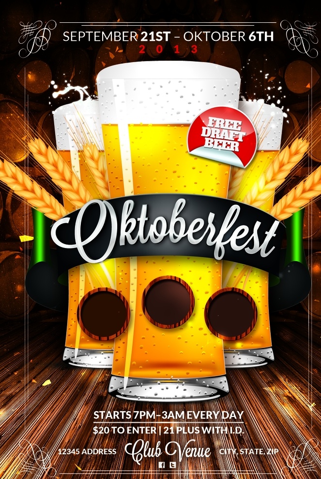 啤酒节 主题 海报 创意海报 麦穗 啤酒杯 广告