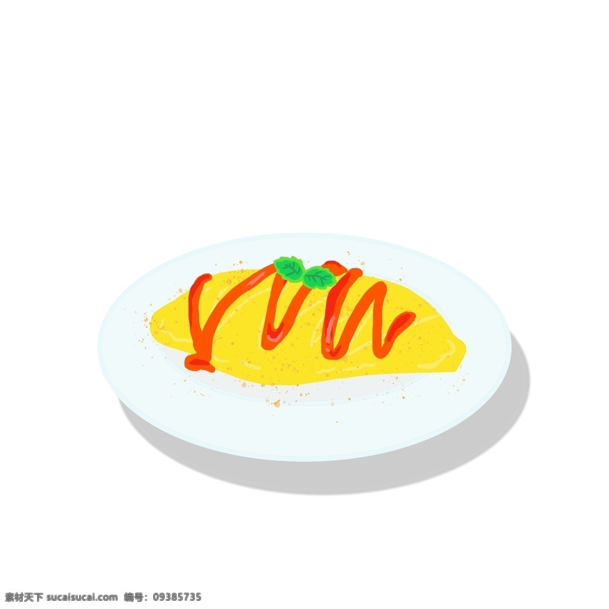 手绘 美味 蛋 包饭 商用 元素 食物 美食 蛋包饭 元素图标