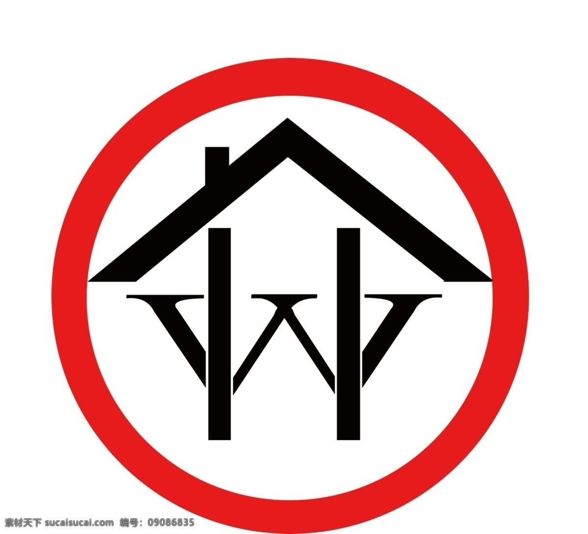 logo设计 红 黑 地产 logo hw