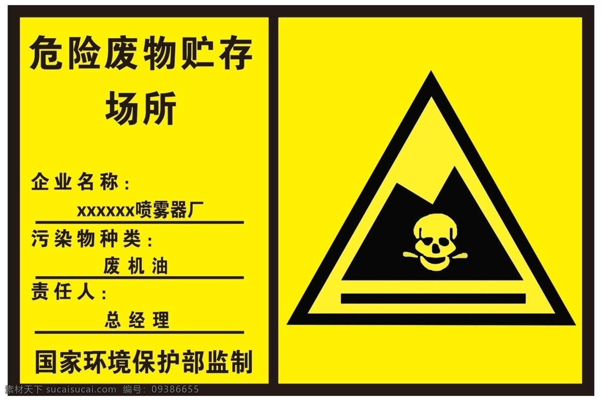 危险 废物 贮存 场所 危险废物 危废 骷髅头 标志牌 制度牌 分层