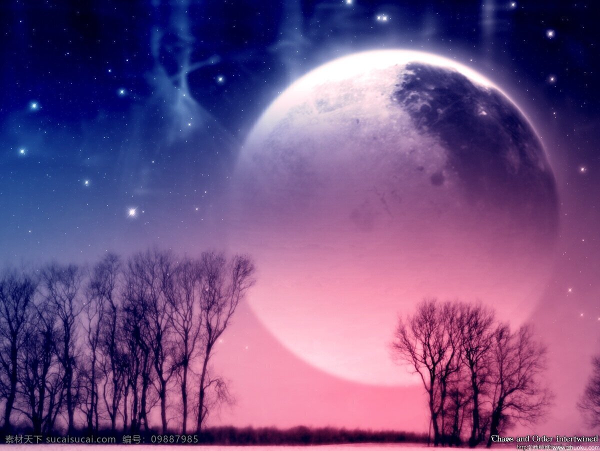 虚幻 背景 高品质 黑夜 月亮 精图 背景图片