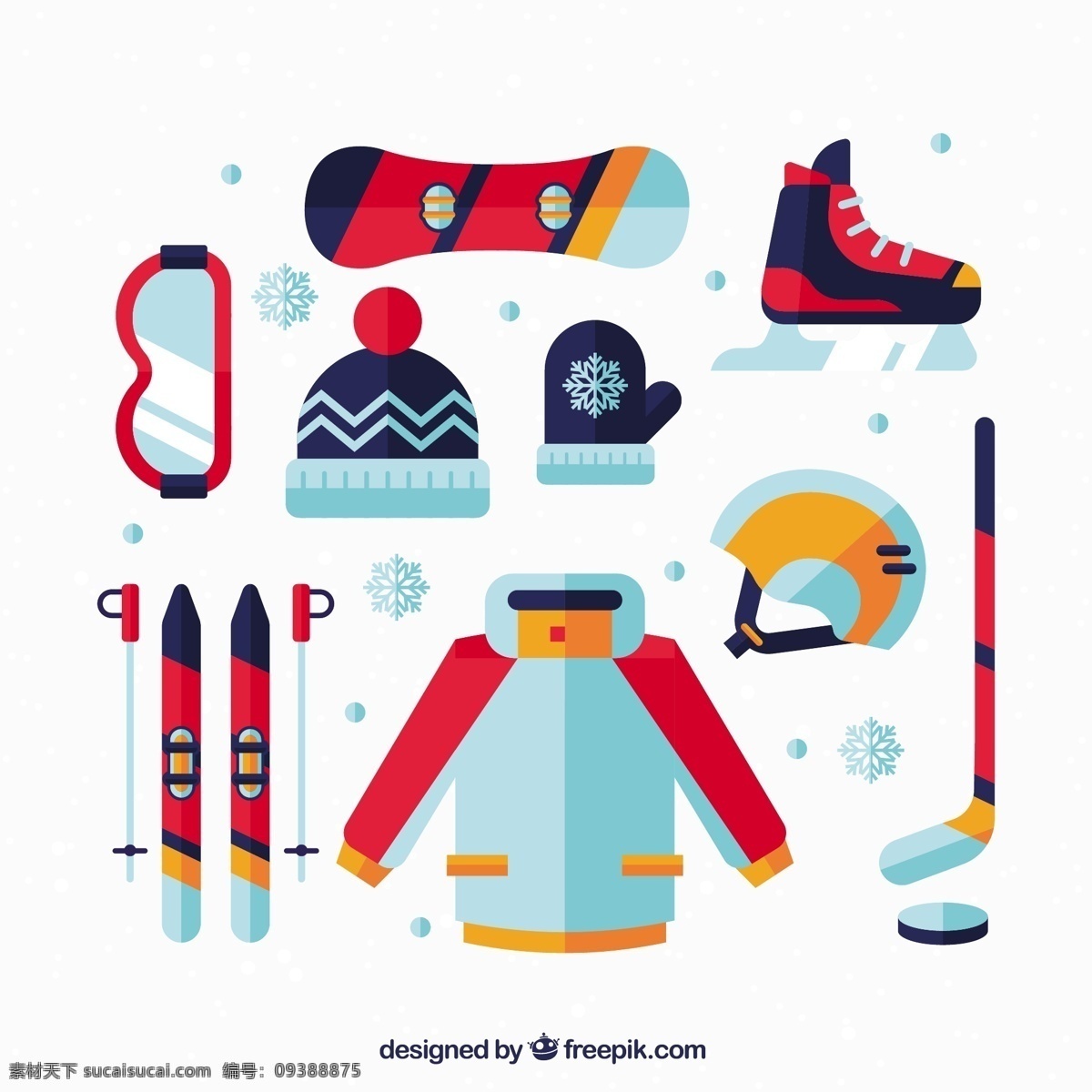 平面设计 中 冬季 运动 设备 健身 眼镜 平板 帽子 滑雪 曲棍球 训练 感冒 外套 生活方式 锻炼 季节 手套