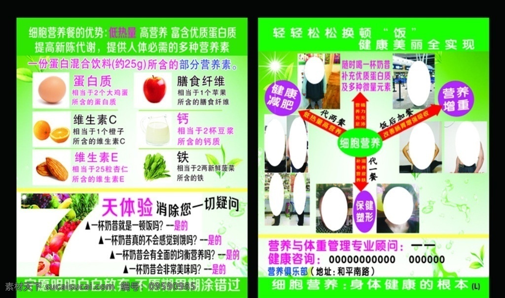 康 宝莱 名片 康宝莱 名片素材 减肥人物对比 绿色背景 康宝莱素材 名片卡片
