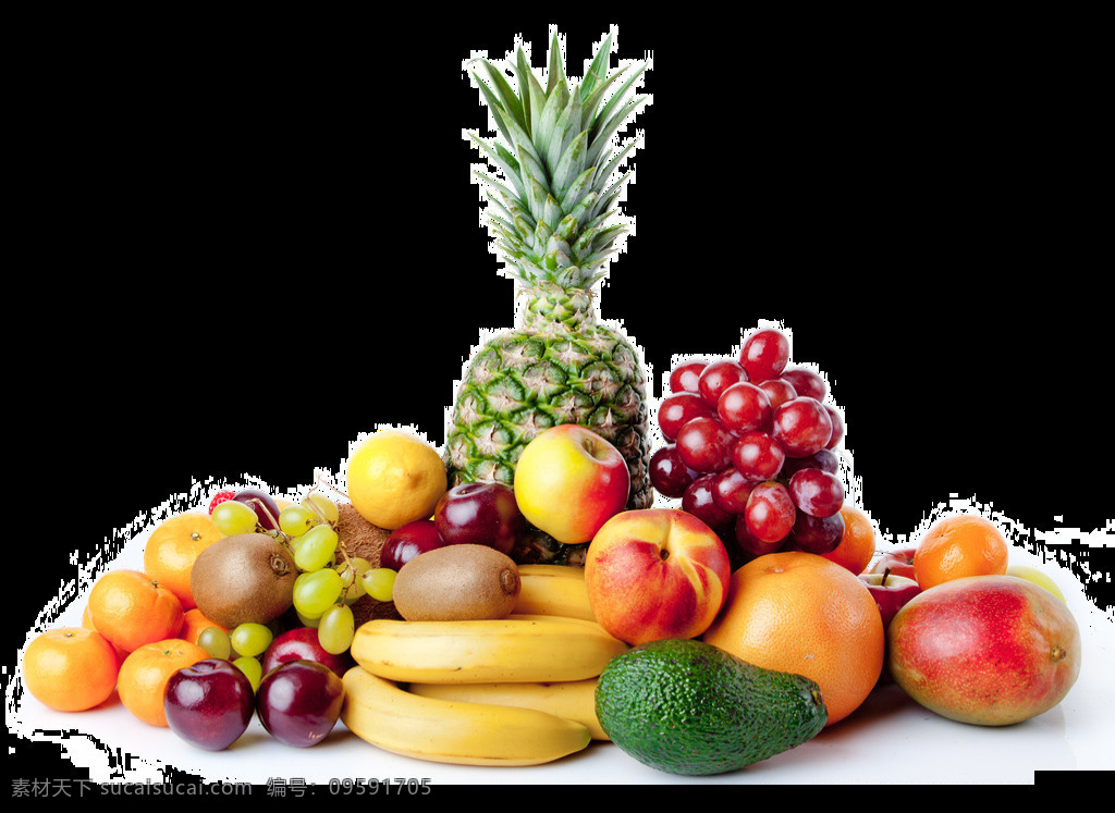 菠萝 香蕉苹果 橘子 葡萄 水果 堆 香蕉 牛油果 奇异果 火龙果 素材图 水果组合 水果矢量图 水果素材图 蔬菜水果 分层