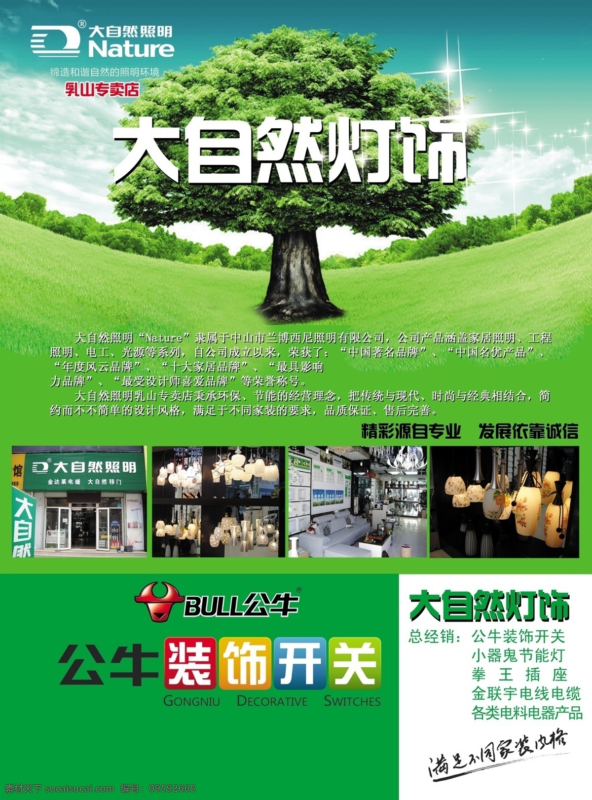 大自然 灯饰 灯具 森林 公牛开关 psd源文件