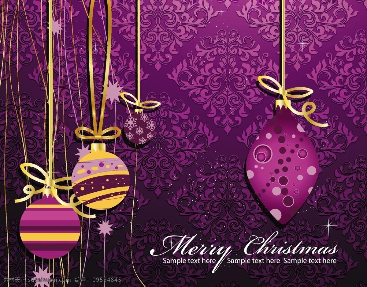 圣诞节 矢量 背景 紫色