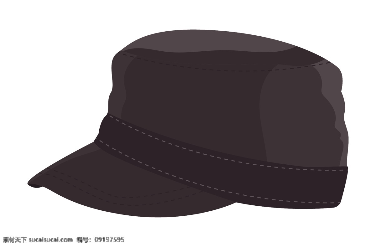 顶 黑色 帽子 插画 黑色帽子 一顶黑色帽子 黑色帽檐 帽子插图 帽子插画 大檐帽子
