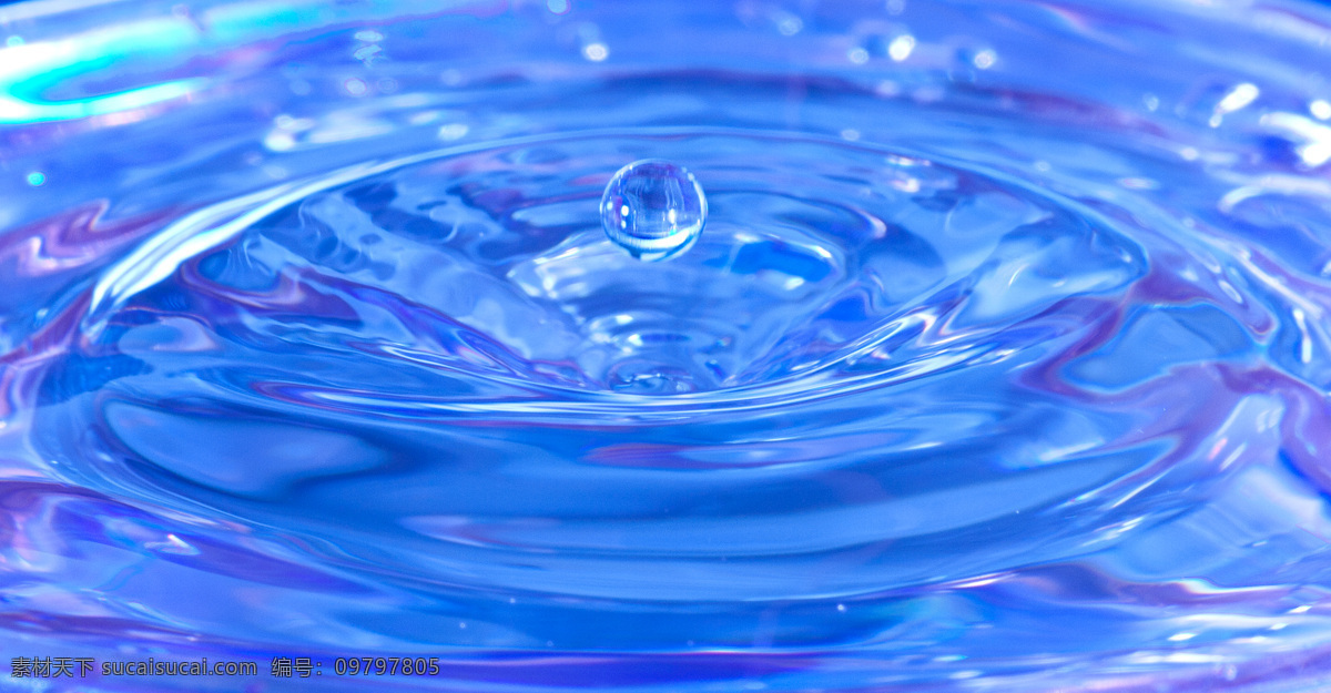 蓝色 水滴 蓝色水滴 水花 水珠 漩涡 自然景观 psd源文件