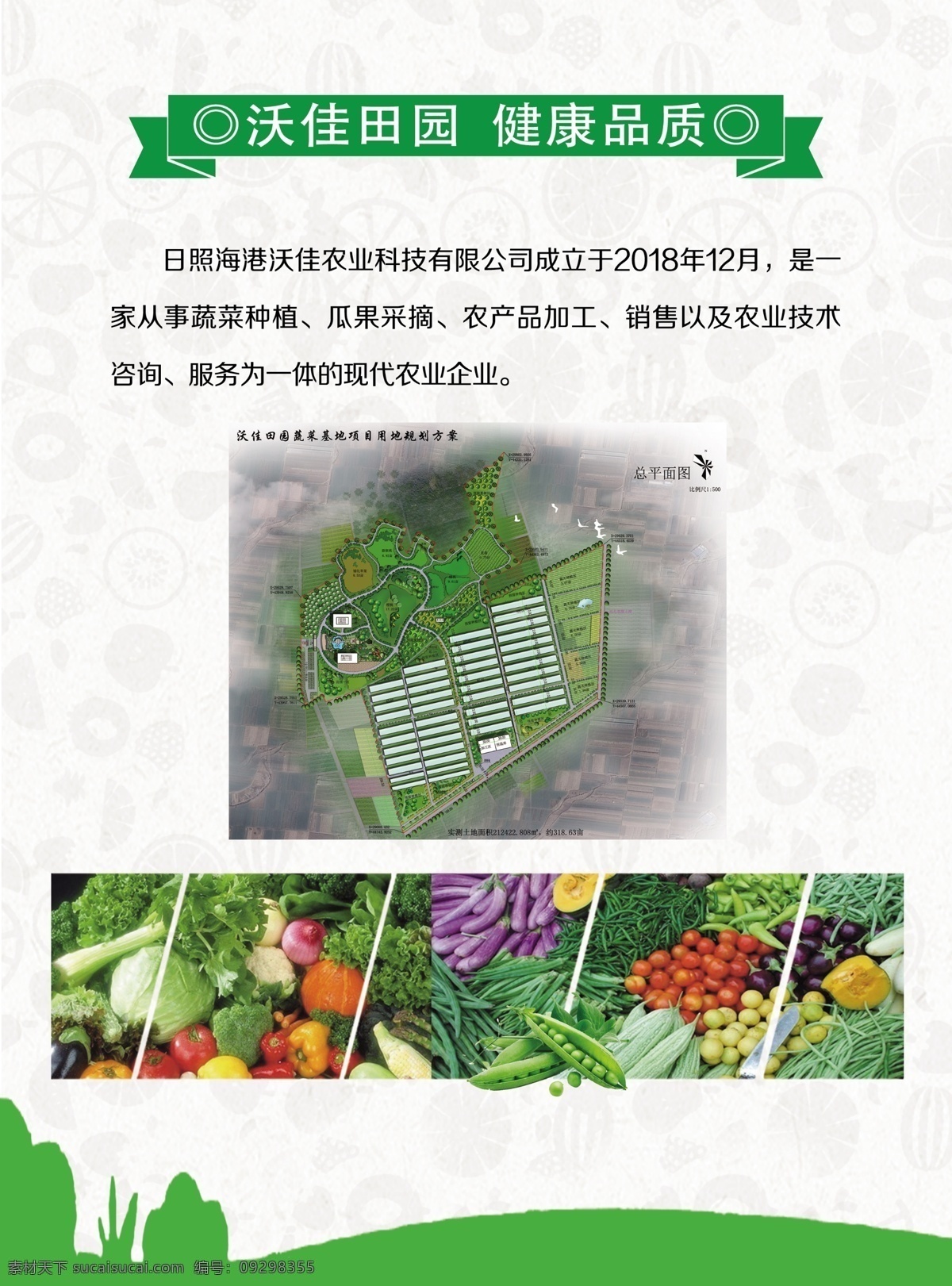 农业产品单页 农产品单页 蔬菜水果 绿 标题 水果底图 绿底 国外广告设计