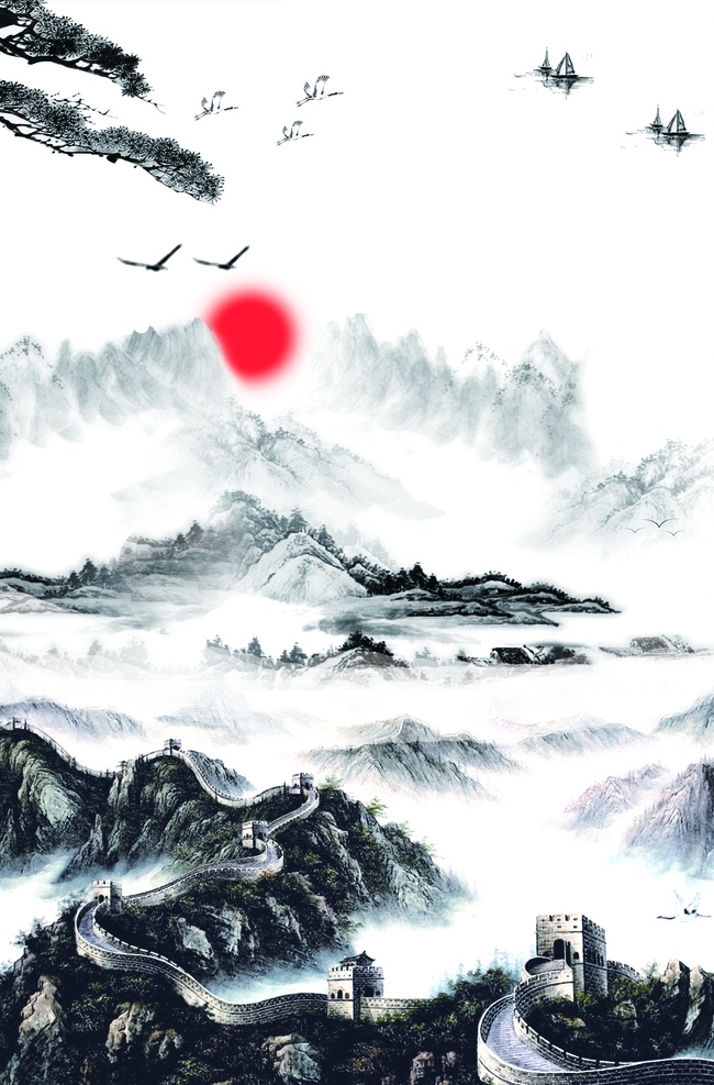 中国复古背景 24节气 中国传统节日 清明时节 扫墓 春天来了 春季 清明海报 清明背景 春游 清明促销 文明祭祀 墨韵 墨染 古典 复古 古风 水墨清明节 日常设计
