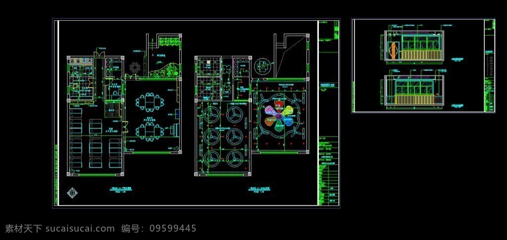 幼儿园施工图 幼儿园装修 cad施工图 工装模型 室内设计 dwg 黑色