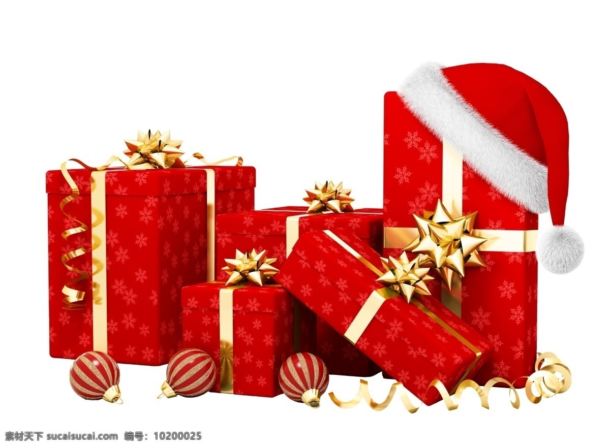 透明 分层 圣诞 红色 礼盒 文件 圣诞海报素材 圣诞节 圣诞帽 圣诞素材 星星