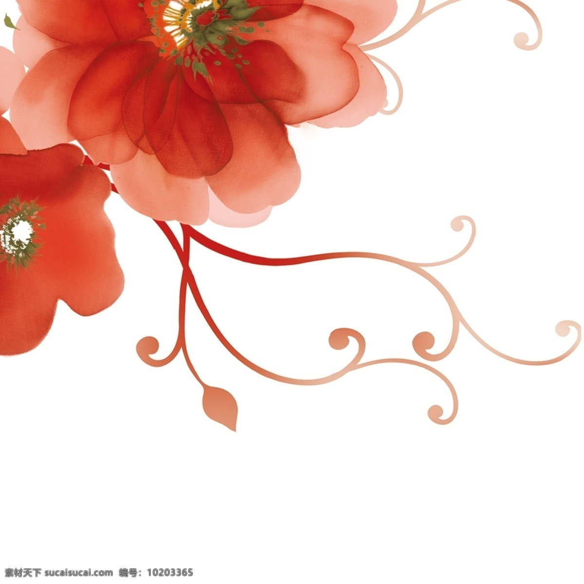 美丽 花 分层 红花 psd分层 设计素材 海报元素 节日素材