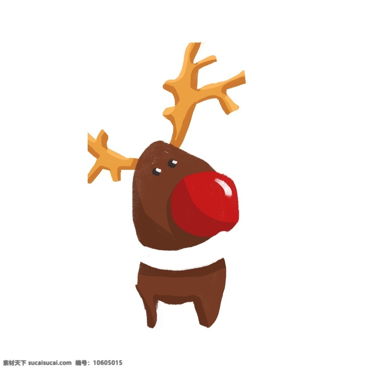 卡通 可爱 动物 驯鹿 插画 圣诞节元素