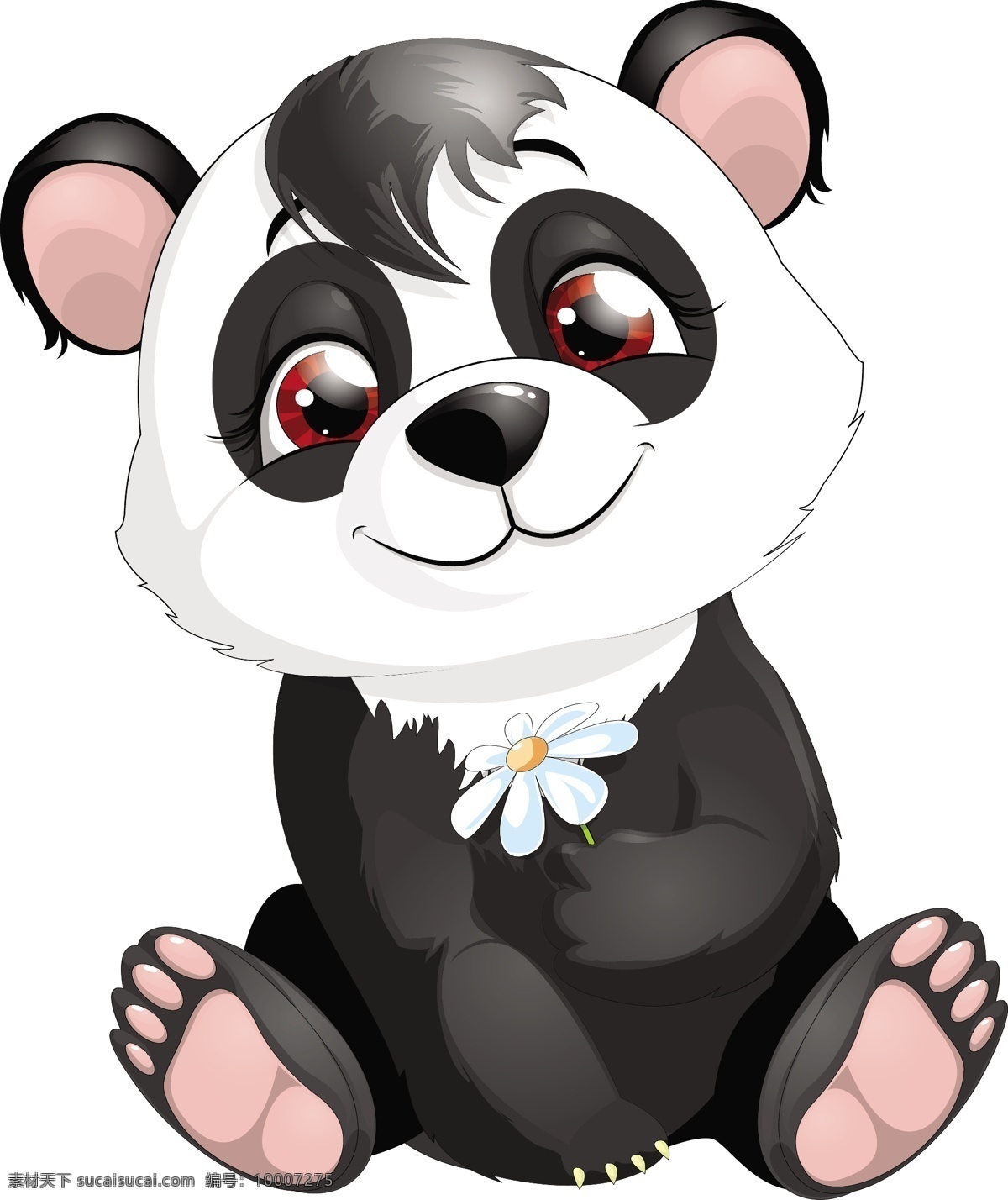 卡通熊猫 卡通动物 手绘 矢量 野生动物 生物世界