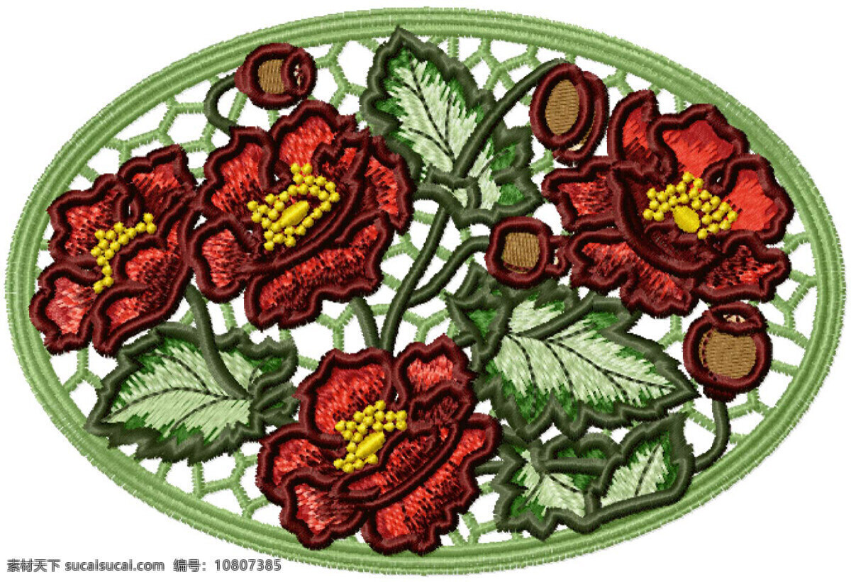 绣花 花卉 传统图案 色彩 红色 免费素材 面料图库 服装图案 白色