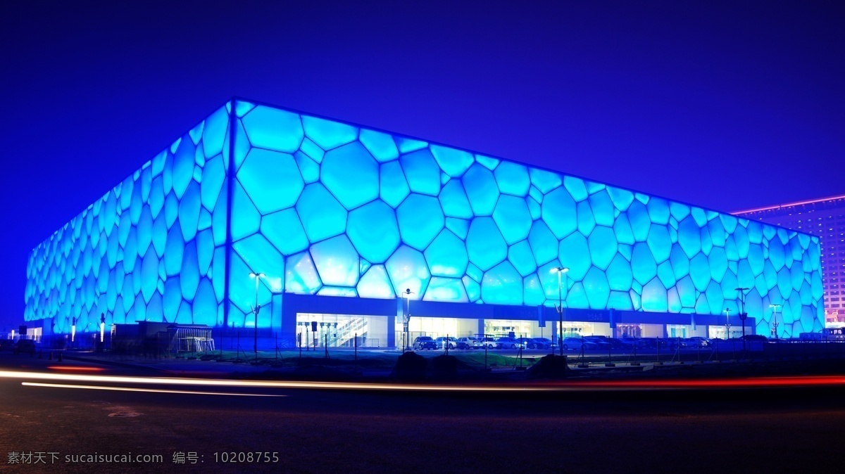 水立方 水 立方 国家游泳中心 奥林匹克公园 2008 奥运会 北京 旅游摄影 旅游 建筑 国内旅游 夜色 蓝色 夜景 灯光