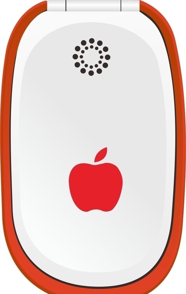 鼠标 电脑配件 苹果 矢量图 手绘 红色 白色 通讯科技 现代科技 矢量
