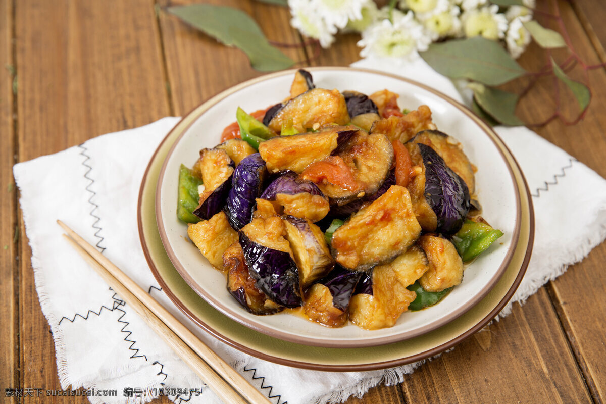 烧茄子 地三鲜 东北菜 家常菜 小吃 餐饮美食 传统美食