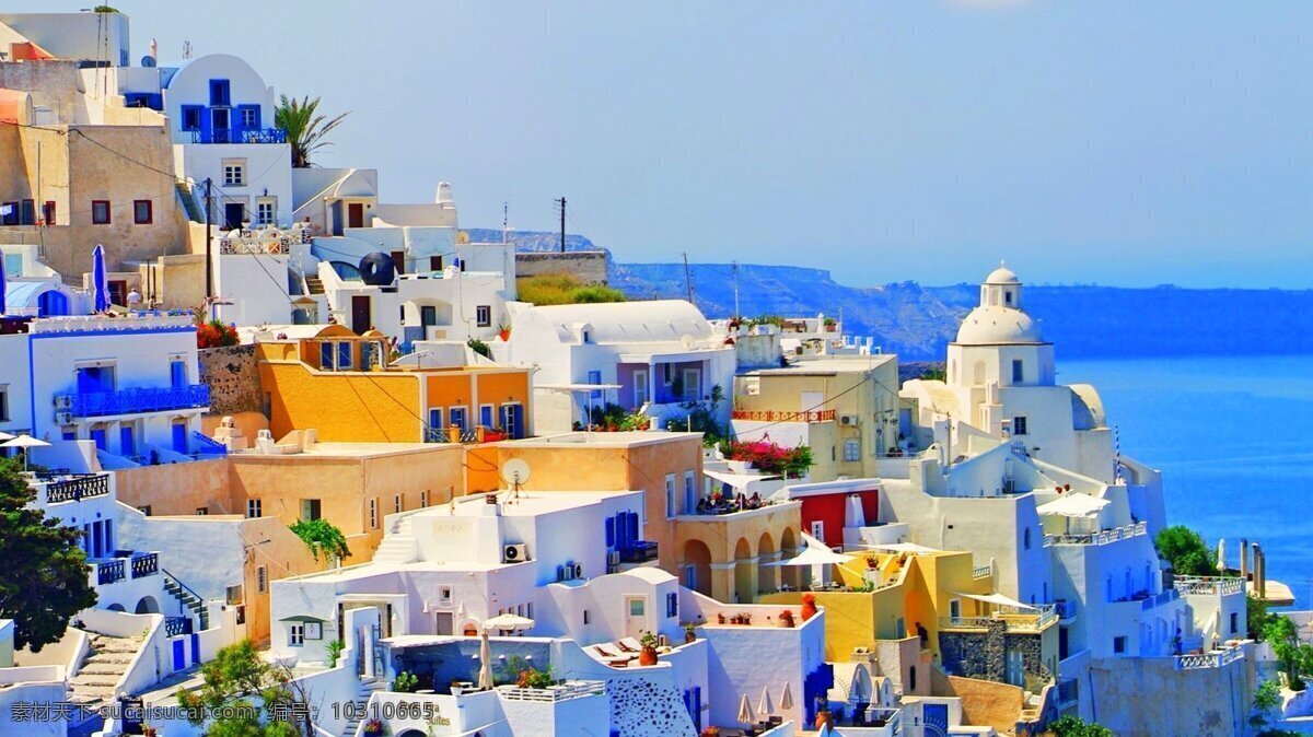 希腊爱琴海 爱琴海 爱琴海风光 爱琴海建筑 希腊 大海 南天白云 旅游摄影 国外旅游