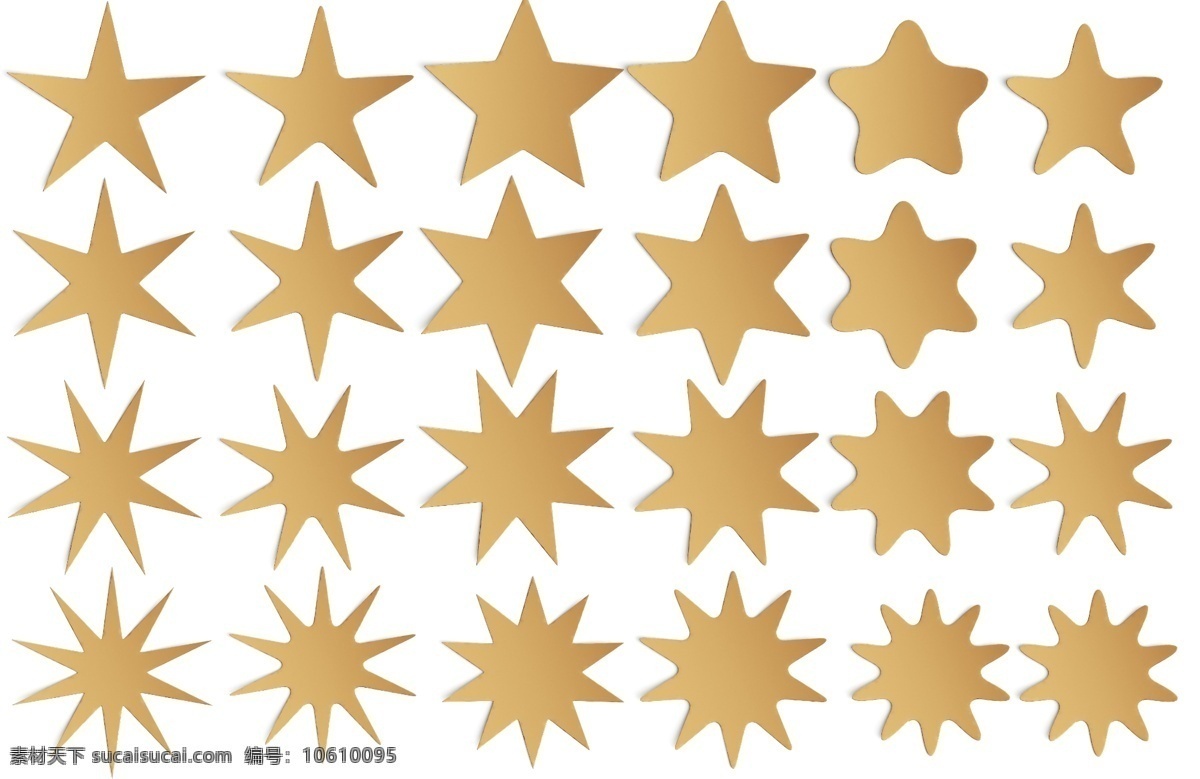 星星图案图片 星星 五角星 六角星 七角星 八角星 多边形 装饰 卡通设计