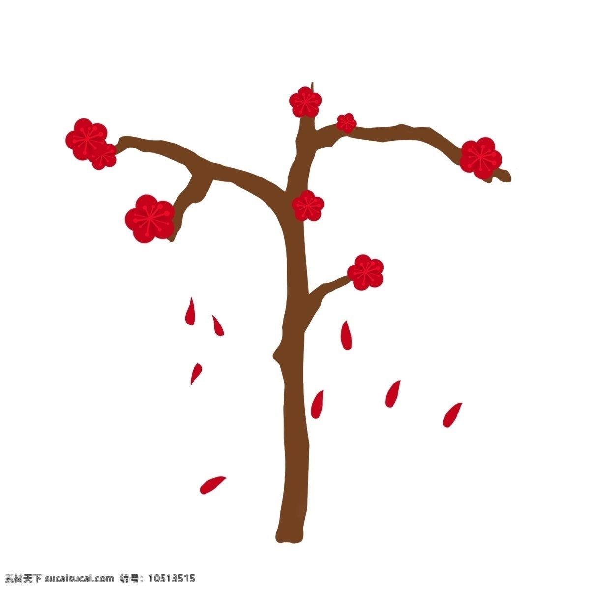 中国 风 手绘 花卉 梅花 好看 创 意图 中式梅花 红色 装饰 图 国风梅花插花 手绘梅花图