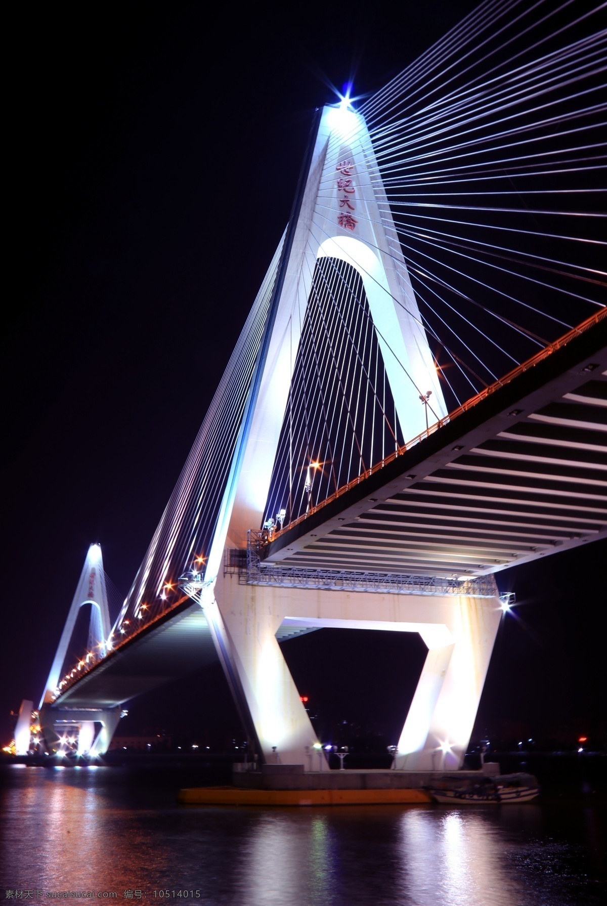 世纪天桥 海口风景 跨海大桥 夜景 倒影 吊桥 建筑园林 建筑摄影