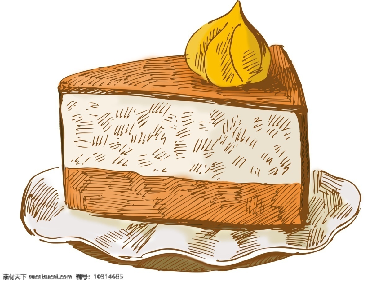 蛋糕 卡通 素描 海报