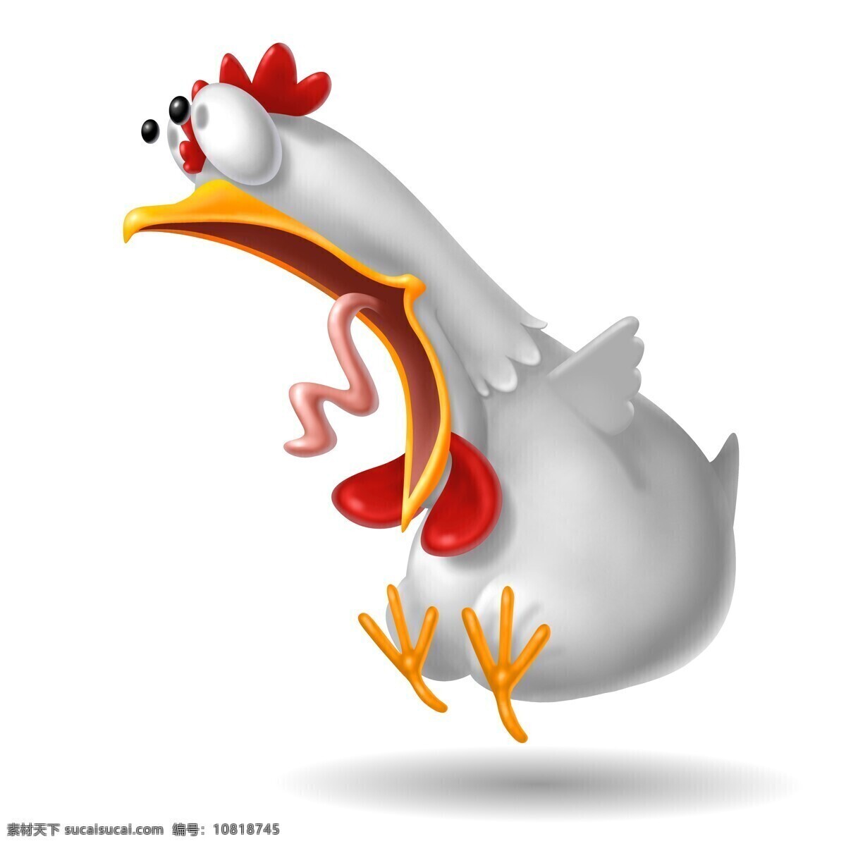 夸张 表情 公鸡 做 惊讶 动物 3d卡通动物 陆地动物 生物世界 卡通动物