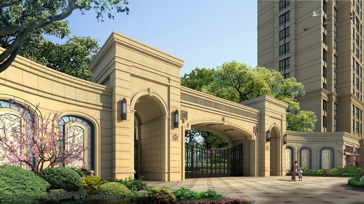 小区 建筑 效果图 3d 环境 环境设计 建模 建筑设计 白天 效果 源文件 装饰素材