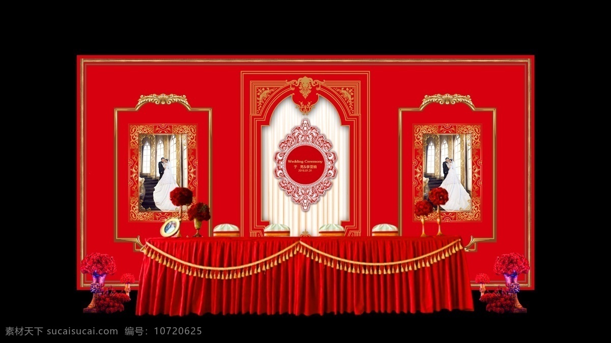 收礼台效果图 婚礼背景 婚礼背景设计 红色婚礼设计 红色 婚礼 签到 台 婚礼签到台 红色巴洛克