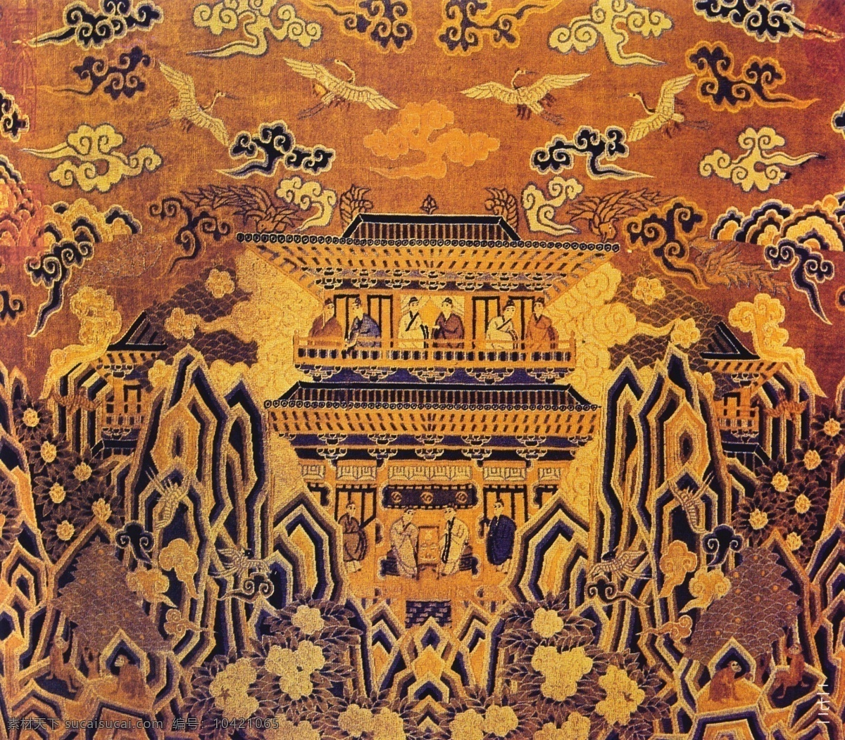 古画免费下载 分层 源文件 古画 手绘 图纸 仙鹤 中国 传统 元素 整合 百朝百官 官服 月老 文化艺术