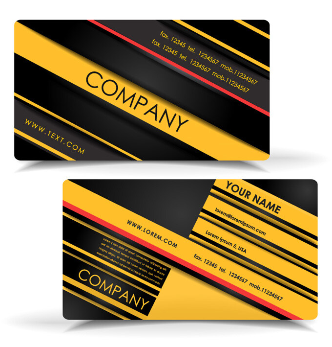 时尚 简约 名片 矢量 名片设计 商务卡片 设计创意 黑 黄 相间 模板 名片卡 企业名片